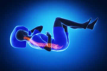 Man bad inccorect sleep posturex-tay blue