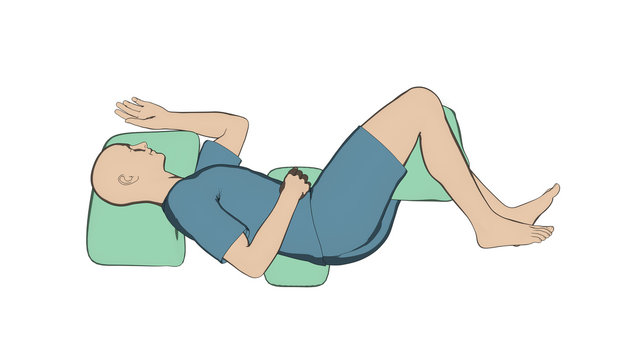 Man good sleep posture illustration isolated