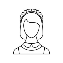 Maid icon in outline style isolated on white background. People symbol vector illustration