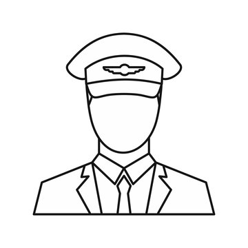 recommend clip art: Pilot icon in outline style isolated on white background. People symbol vector illustration