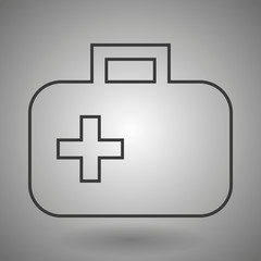 First aid kit vector sketch icon isolated on background. First aid kit sketch icon for infographic, website or app.
