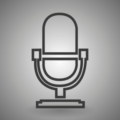 line microphone Icon on a gray background vector illustration