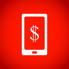 Smart phone with money dollars stock vector illustration flat design