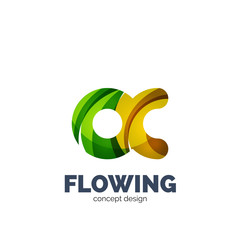 Vector set of abstract letter business logo icons