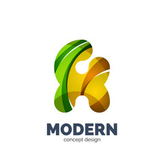 Vector set of abstract letter business logo icons