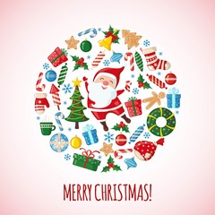 Fototapeta premium Christmas Card with Santa.