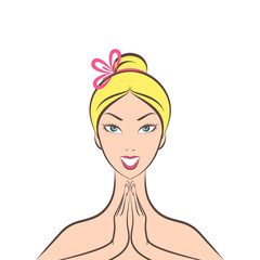 face glamorous girl cartoon