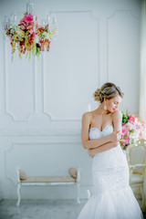 Beautiful Bride portrait wedding makeup and hairstyle with diamond crown © frizza