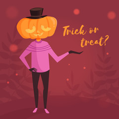 Halloween. Trick or treat card