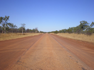 Fototapeta na wymiar Endless Road in Australia, Point of view