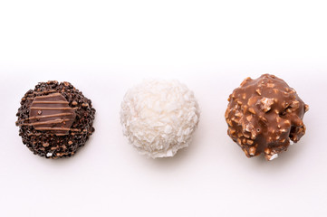 chocolate lover, kind of chocolate ball white background