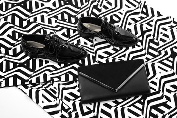 Sexy and fashionable set of glamour black and white accessories