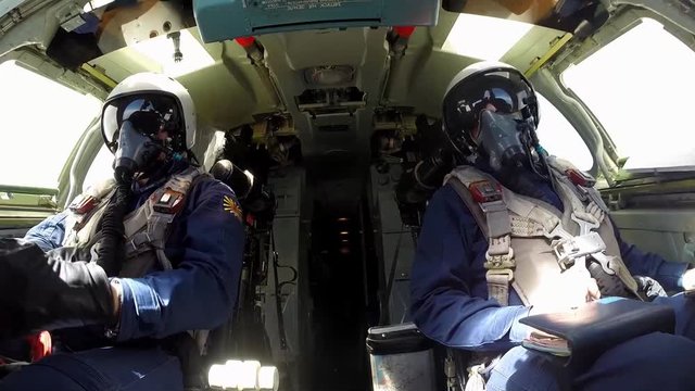 Two pilots in the cockpit