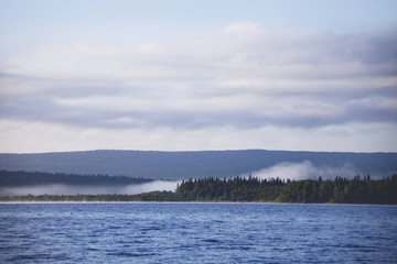 Morning on lake Zyuratkul. Ural
