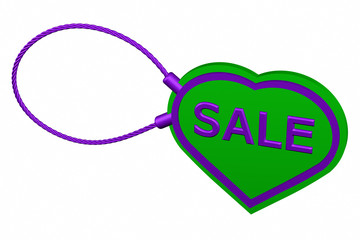 Heart tag with word Sale
