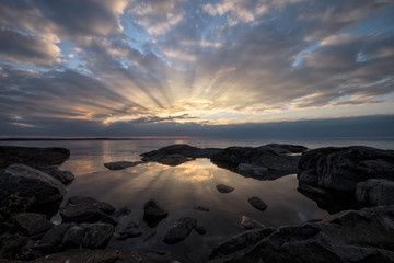 Sunbeams and its reflection