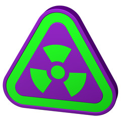 Radioactivity symbol. 3D rendering.