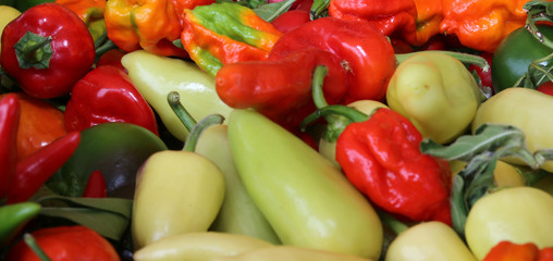 many pepper for sale in the greengrocer