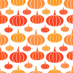 Autumn seamless pumpkin pattern