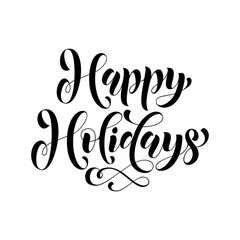 Happy Holidays lettering greeting card