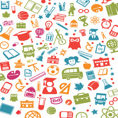 Various icons for school studies