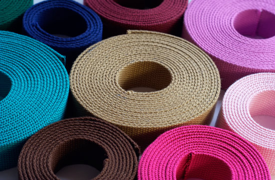 Hanks of Cotton Webbing isolated on white background