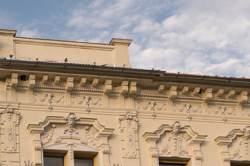 Fototapeta premium classic architectural style building in Brasov, Romania, Transylvania, Europe 