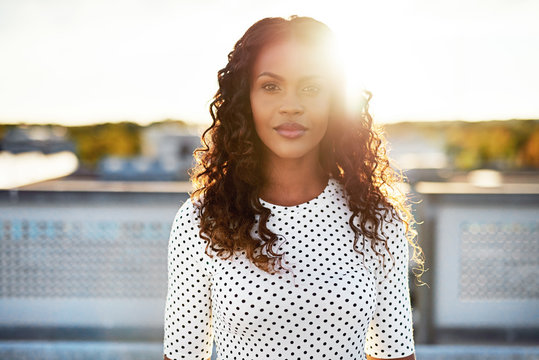 Beautiful Woman Standing Outside