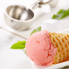 Raspberry Ice cream cone