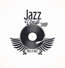 Jazz vinyl record retro background 