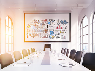 Business process poster in boardroom