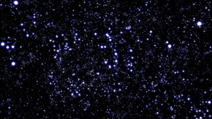 deep space with many bright blue twinkling stars  