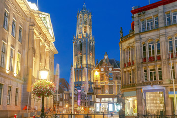 Fototapeta na wymiar Utrecht. Old tower at night.