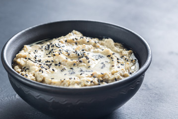 Bowl of baba ghanoush