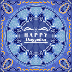 Vector greeting card to indian festival Vijayadashami. Happy Dussehra