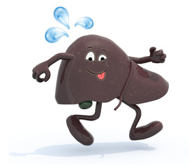 liver with arms and legs running