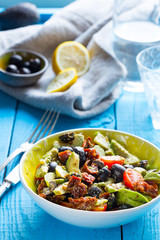 Healthy Paleo Salad with Avocado and Sun-Dried Tomatoes, Vertical View