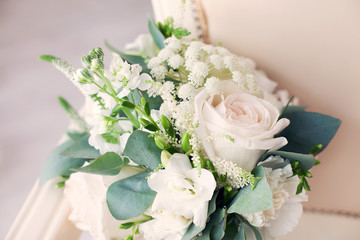 gentle bridal bouquet from roses