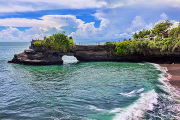 Tanah Lot Temple on Sea in Bali Island Indonesia