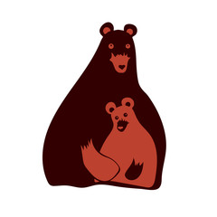 
Bear isolated on white background. Vector ilustration