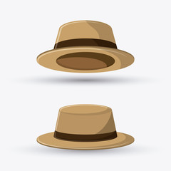 hat icon. Accessory cloth costume and wear theme. Colorful and isolated design. Vector illustration