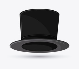 top hat icon. Accessory cloth costume and wear theme. Colorful and isolated design. Vector illustration