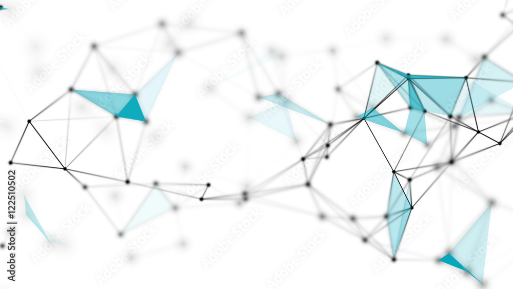 Poster abstract technology futuristic network - fantasy plexus background. 3d rendering