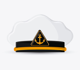 marine cap icon. Accessory cloth costume and wear theme. Colorful and isolated design. Vector illustration