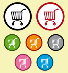 Shopping cart collection icon set