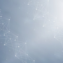 Structure molecule and communication Dna, atom, neurons. Science concept for your design. Connected lines with dots. Medical, technology, chemistry, science background. Vector illustration.