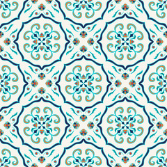 Vector seamless texture. Beautiful colored pattern for design and fashion with decorative elements