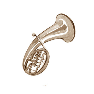 Watercolor copper brass band alto
