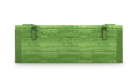 Military wooden crate isolated on a white background. 3D illustr
