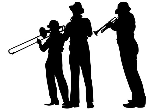 Concert of jazz music on white background